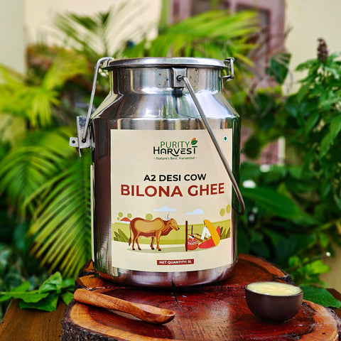 A2 Desi Cow Ghee | Crafted Using Traditional Vedic Bilona Method – 5 Ltr Dolchi