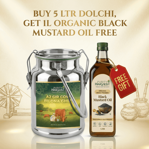 A2 Gir Cow Ghee | Crafted Using Traditional Vedic Bilona Method – 5 Ltr Dolchi