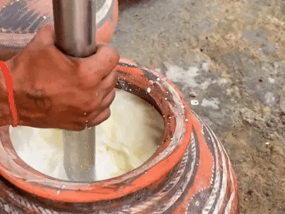 Hand-Churning with Bilona