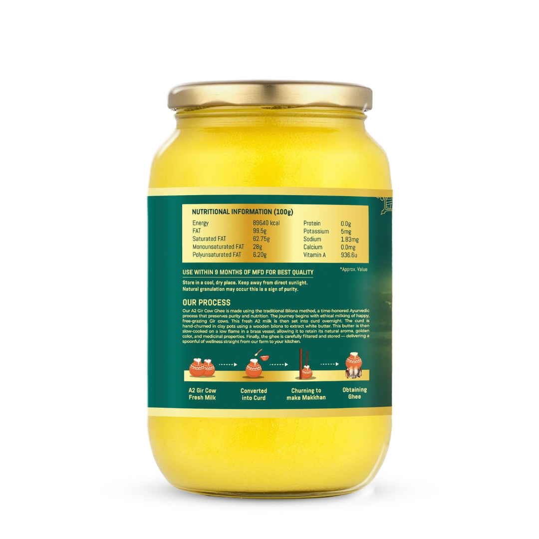 A2 Gir Cow Ghee | Crafted Using Traditional Vedic Bilona Method