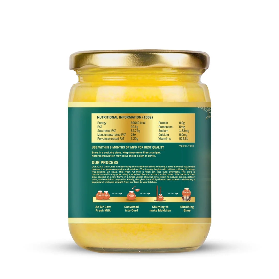 A2 Gir Cow Ghee | Crafted Using Traditional Vedic Bilona Method