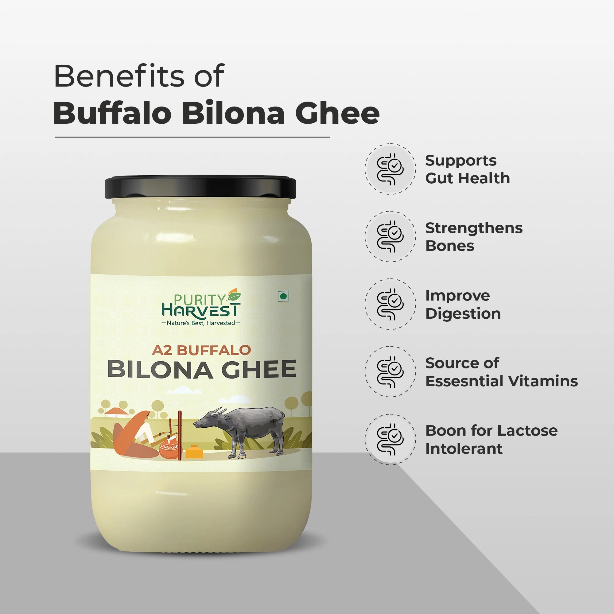 A2 Buffalo Ghee | Crafted Using Traditional Vedic Bilona Method