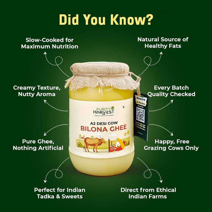 A2 Desi Cow Ghee | Crafted Using Traditional Vedic Bilona Method - Purity Harvest