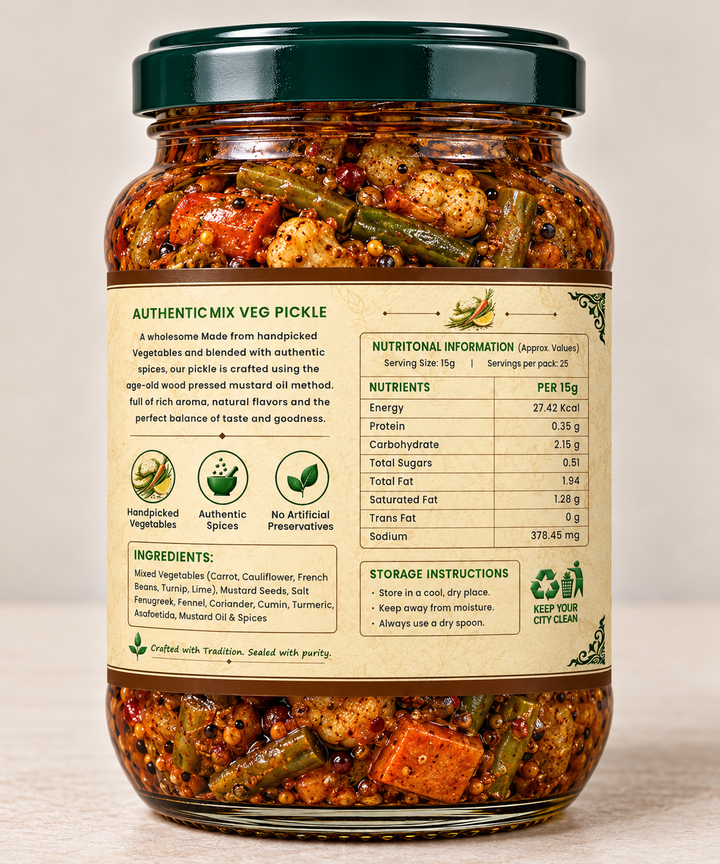 Mix Veg Pickle | Traditional Mixed Vegetable Achaar