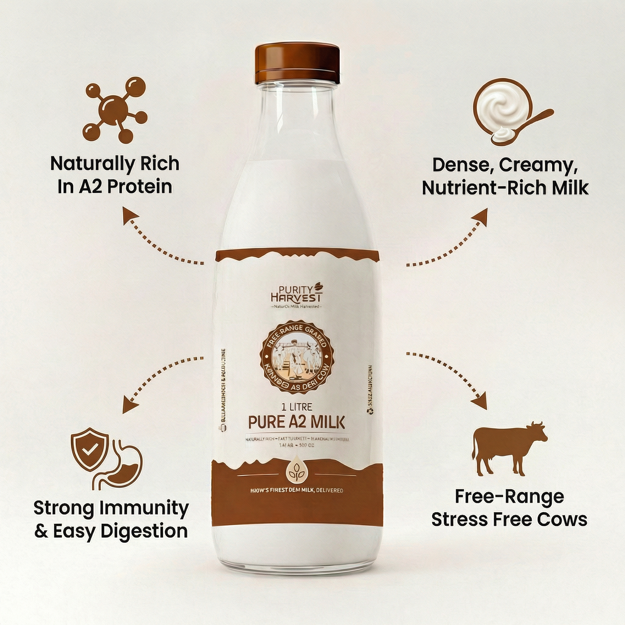 A2 Kankrej Cow Milk - Fat 4.5%