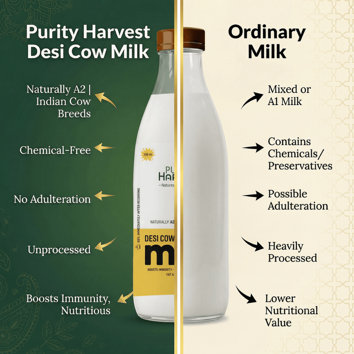 Indian Desi Cow Milk - Fat 4.0% - Purity Harvest