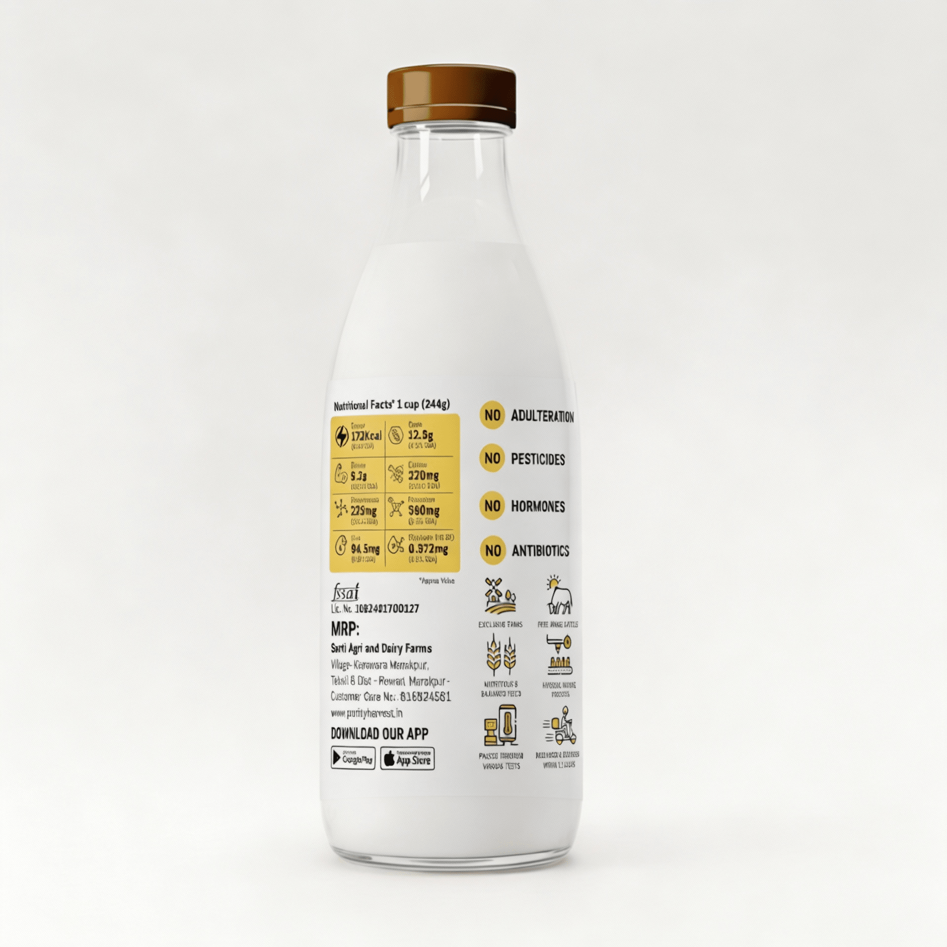 Indian Desi Cow Milk - Fat 4.0%