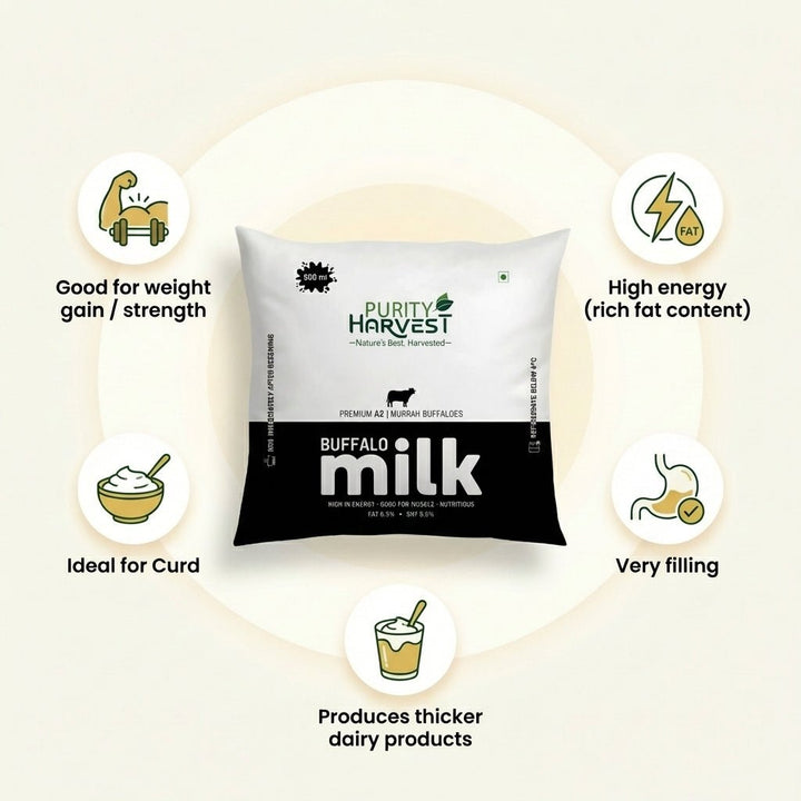 Premium Buffalo Milk - Fat 6.5% - Purity Harvest