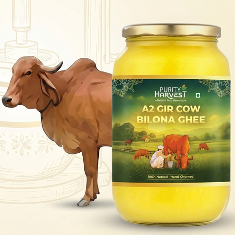 A2 Gir Cow Ghee | Crafted Using Traditional Vedic Bilona Method – 1 Ltr