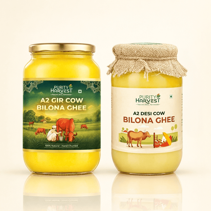 A2 Gir Cow Bilona Ghee & A2 Desi Cow Bilona Ghee - 1L + 1L