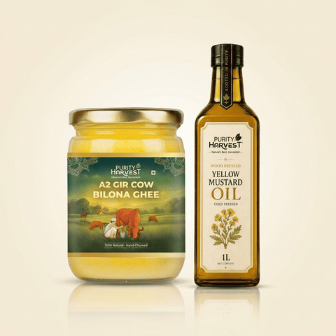 A2 Gir Cow Bilona Ghee & Yellow Mustard Oil - 500ml +1L – Default Title