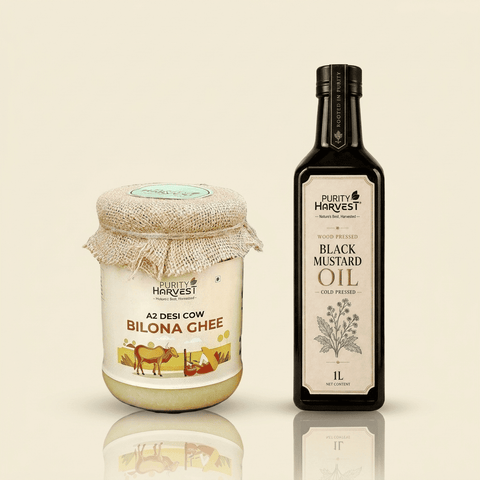 A2 Desi Cow Bilona Ghee & Black Mustard Oil - 500ml +1L – Default Title