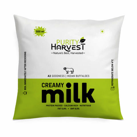 Buffalo Creamy Milk - Fat 5.8% – Pouch - 500 ml