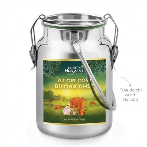A2 Gir Cow Ghee | Crafted Using Traditional Vedic Bilona Method – 5 Ltr Dolchi