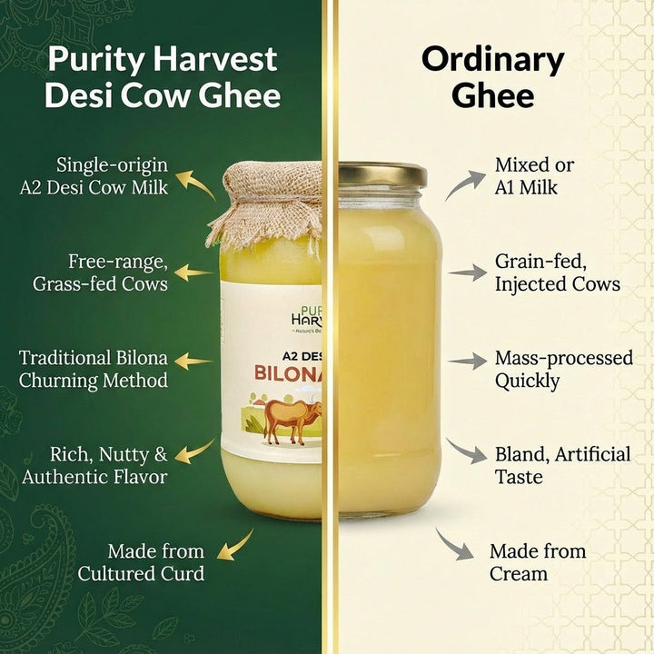 A2 Desi Cow Ghee | Crafted Using Traditional Vedic Bilona Method - Purity Harvest