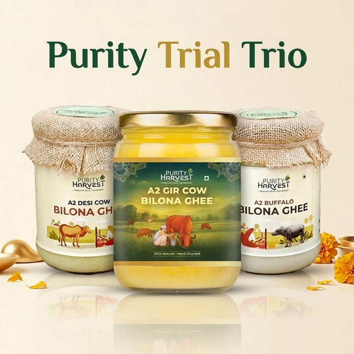 Purity Trial Trio - Gir + Desi + Buffalo (500 Gm each)