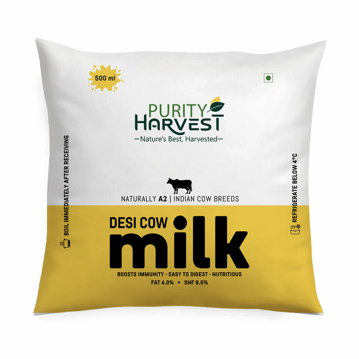 Indian Desi Cow Milk - Fat 4.0% - Purity Harvest